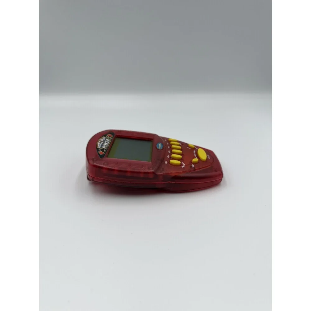 Radica Triple Play Poker Handheld Electronic Game Translucent Red Vintage 2000